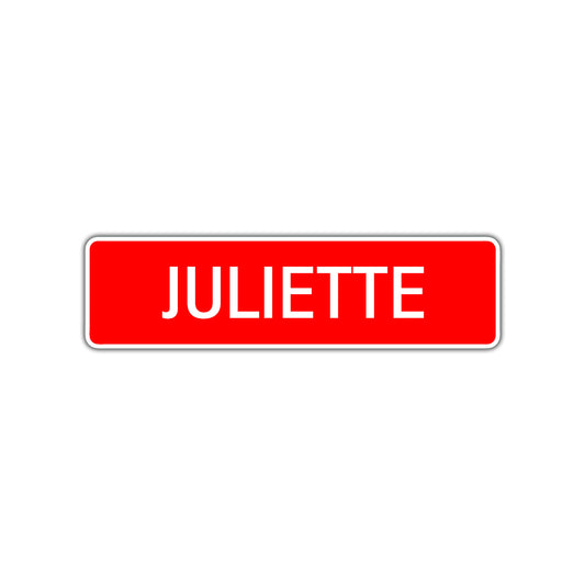 Juliette Street Sign Children Name Room Plate