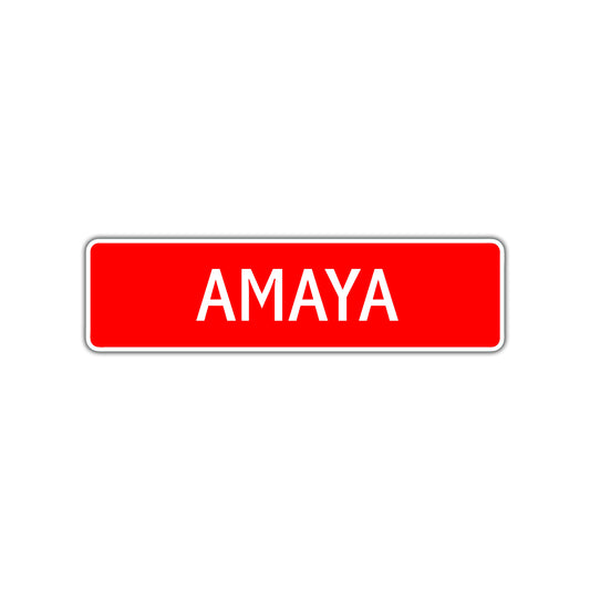 Amaya Street Sign Children Name Room Plate