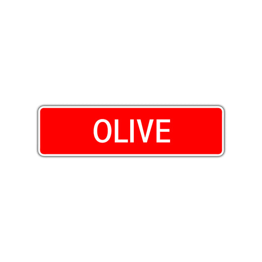 Olive Street Sign Children Name Room Plate