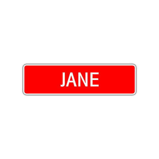 Jane Street Sign Children Name Room Plate
