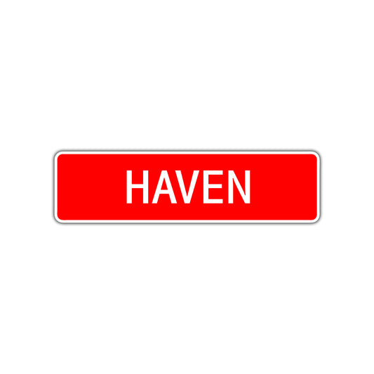 Haven Street Sign Children Name Room Plate