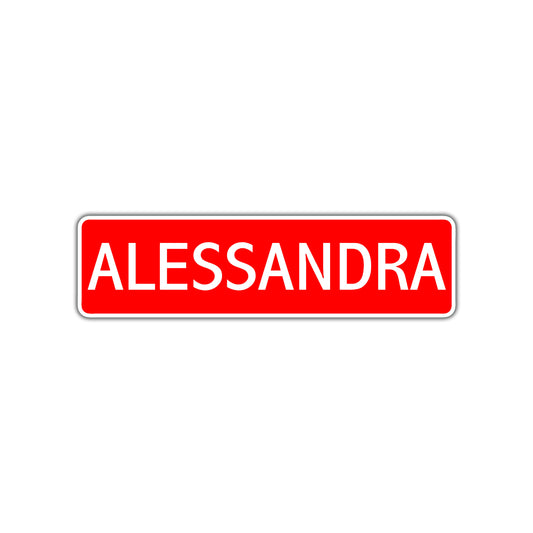 Alessandra Street Sign Children Name Room Plate