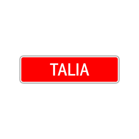 Talia Street Sign Children Name Room Plate