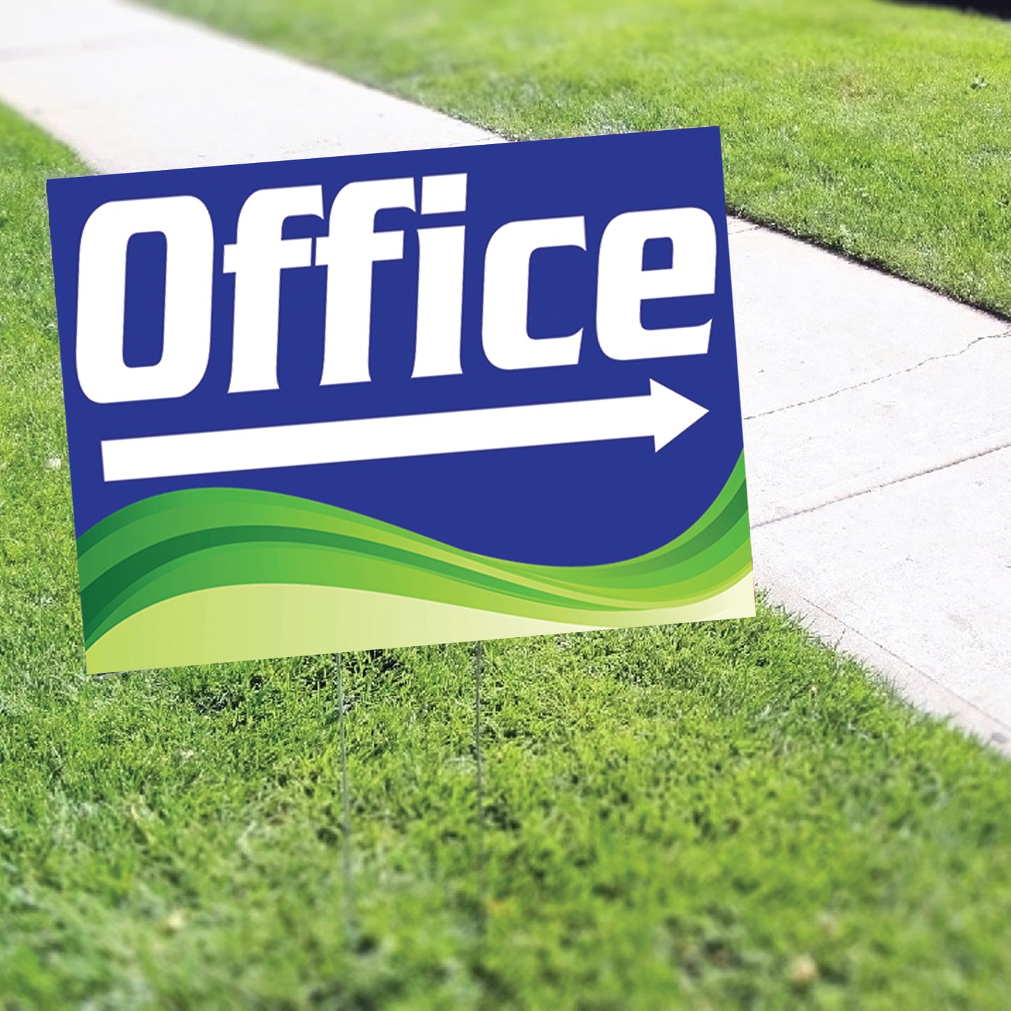 Office Right Arrow Coroplast Printed Yard Sign