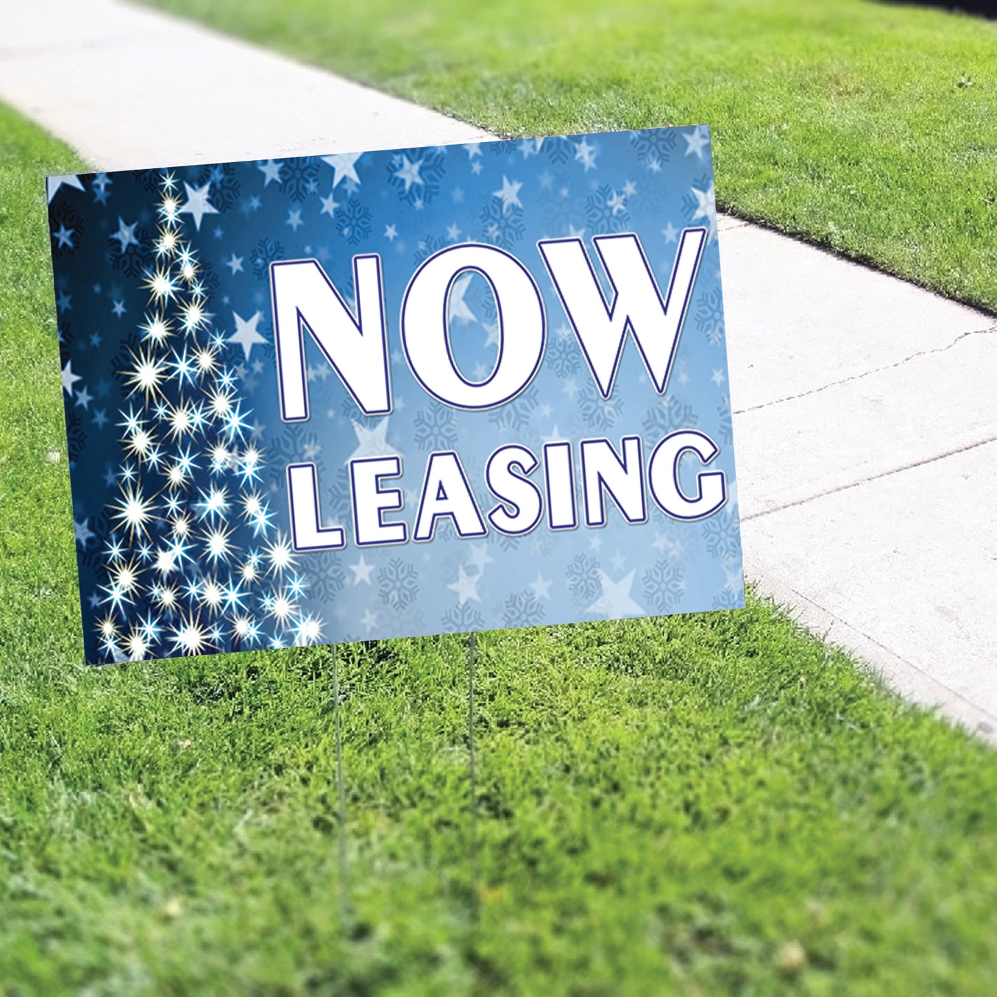 Now Leasing Christmas Coroplast Yard Sign