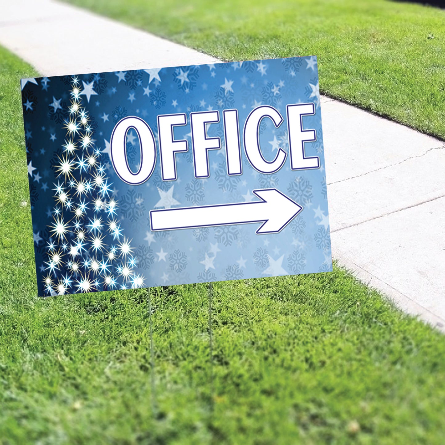 Office Right Arrow Christmas Coroplast Yard Sign