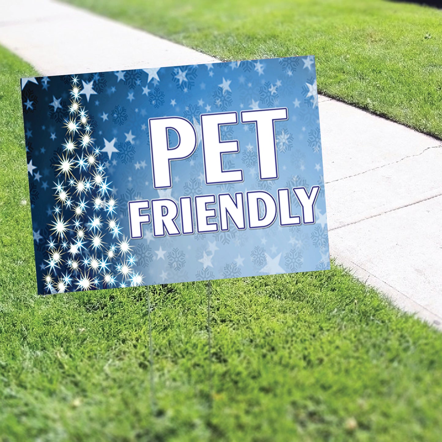 Pet Friendly Christmas Coroplast Yard Sign