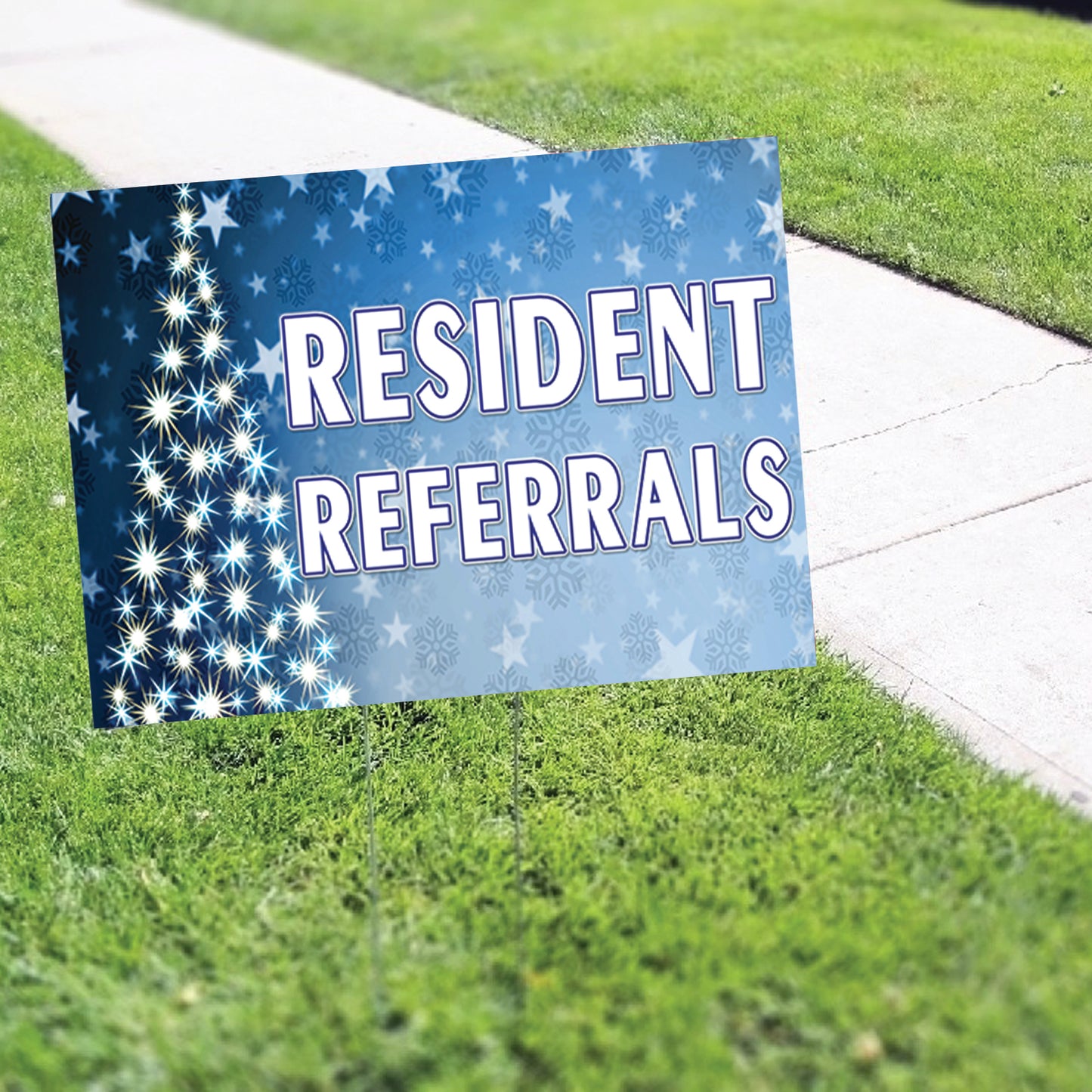 Resident Referrals Christmas Coroplast Yard Sign