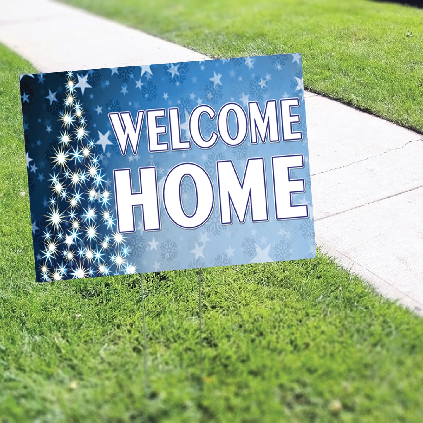 Welcome Home Christmas Coroplast Yard Sign