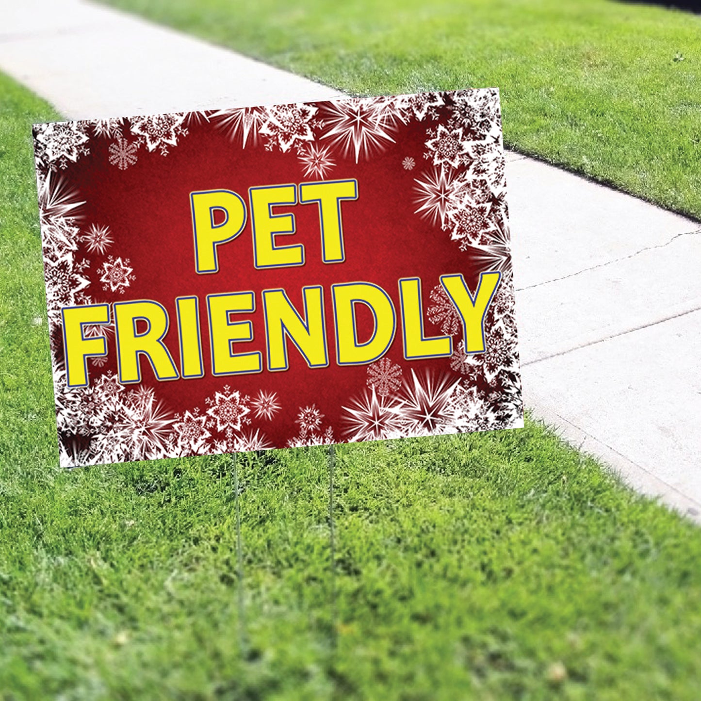 Pet Friendly Christmas Coroplast Printed Yard Sign