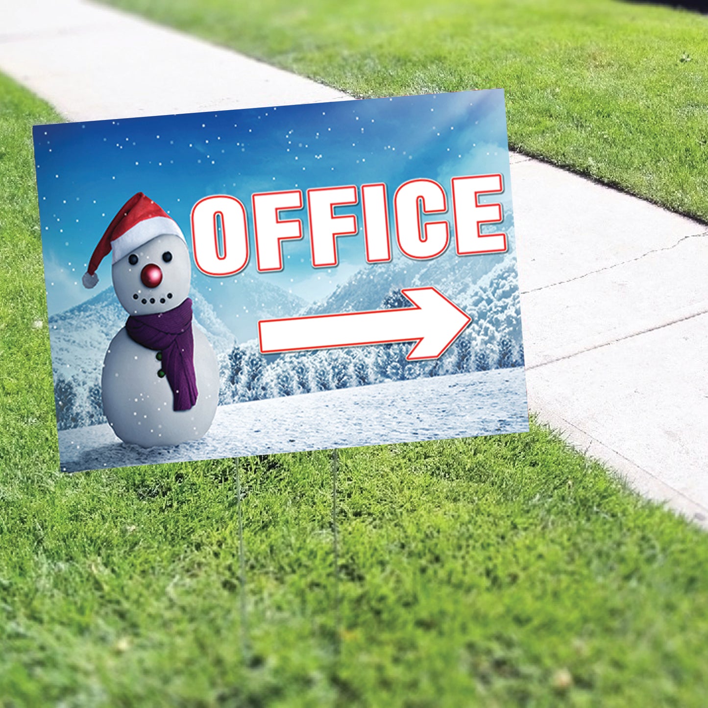 Office Entrance Christmas Coroplast Yard Sign