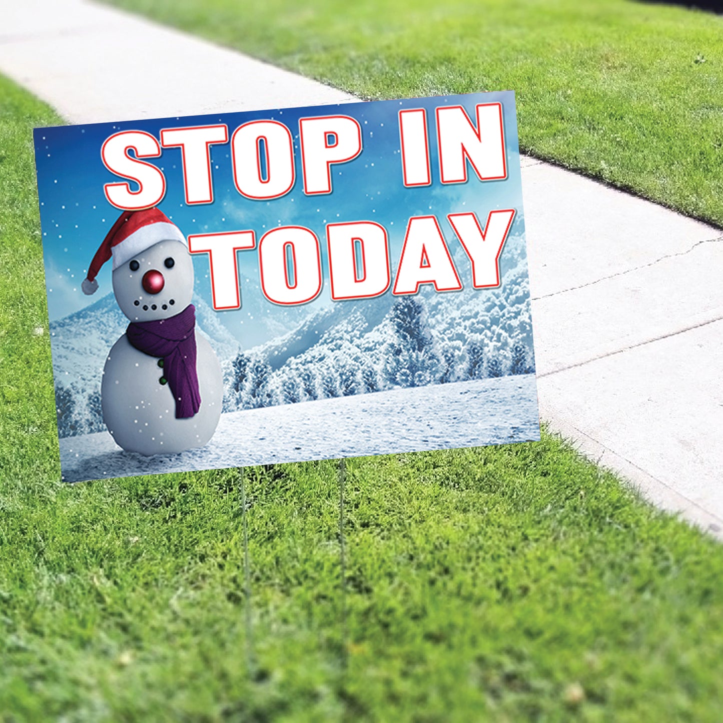 Stop In Today Christmas Corrugated Yard Sign