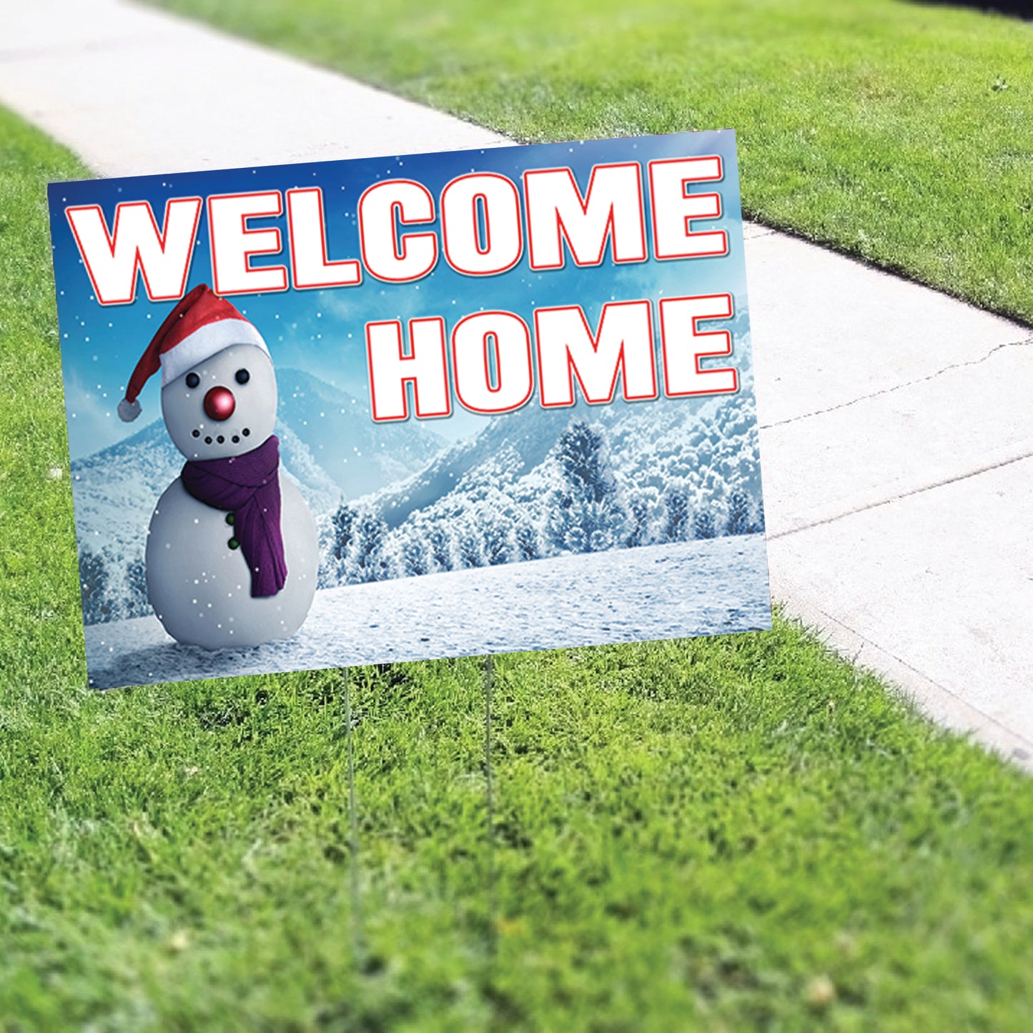 Welcome Home Christmas Corrugated Yard Sign