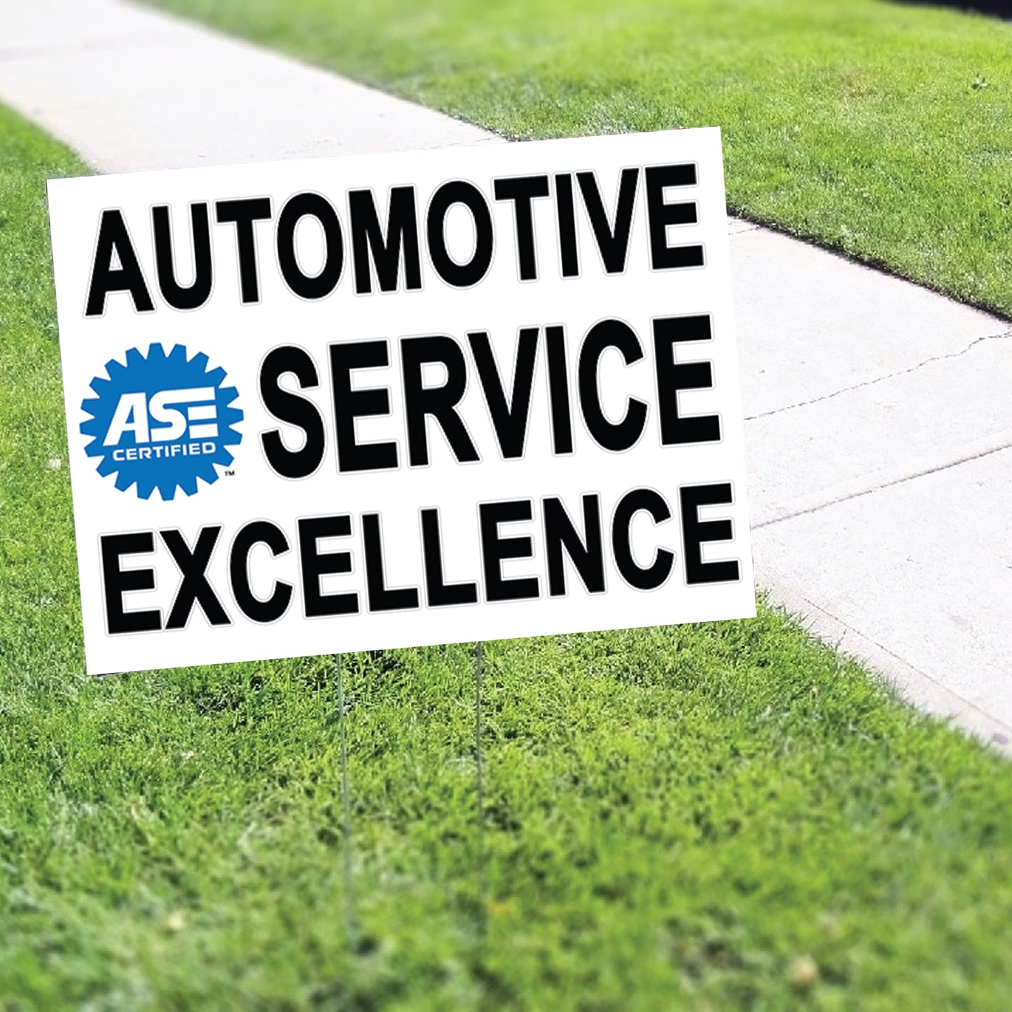 Automotive Service Excellence Coroplast Yard Sign