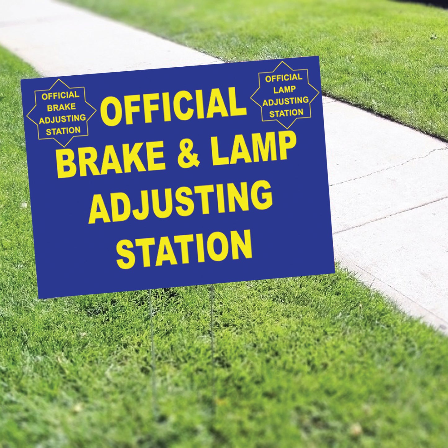 Official Brake & Lamp Adjusting Station Coroplast Yard Sign