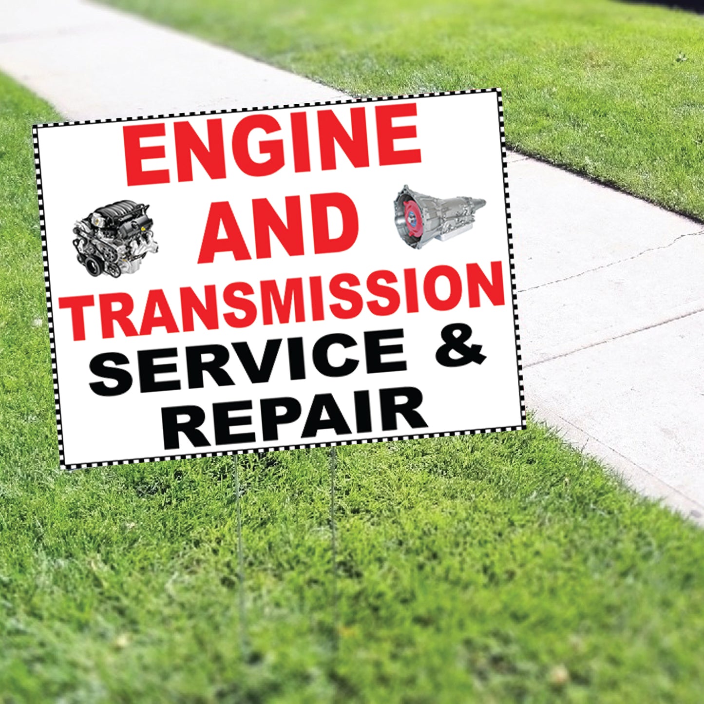 Engine And Transmission Service & Repair Coroplast Yard Sign