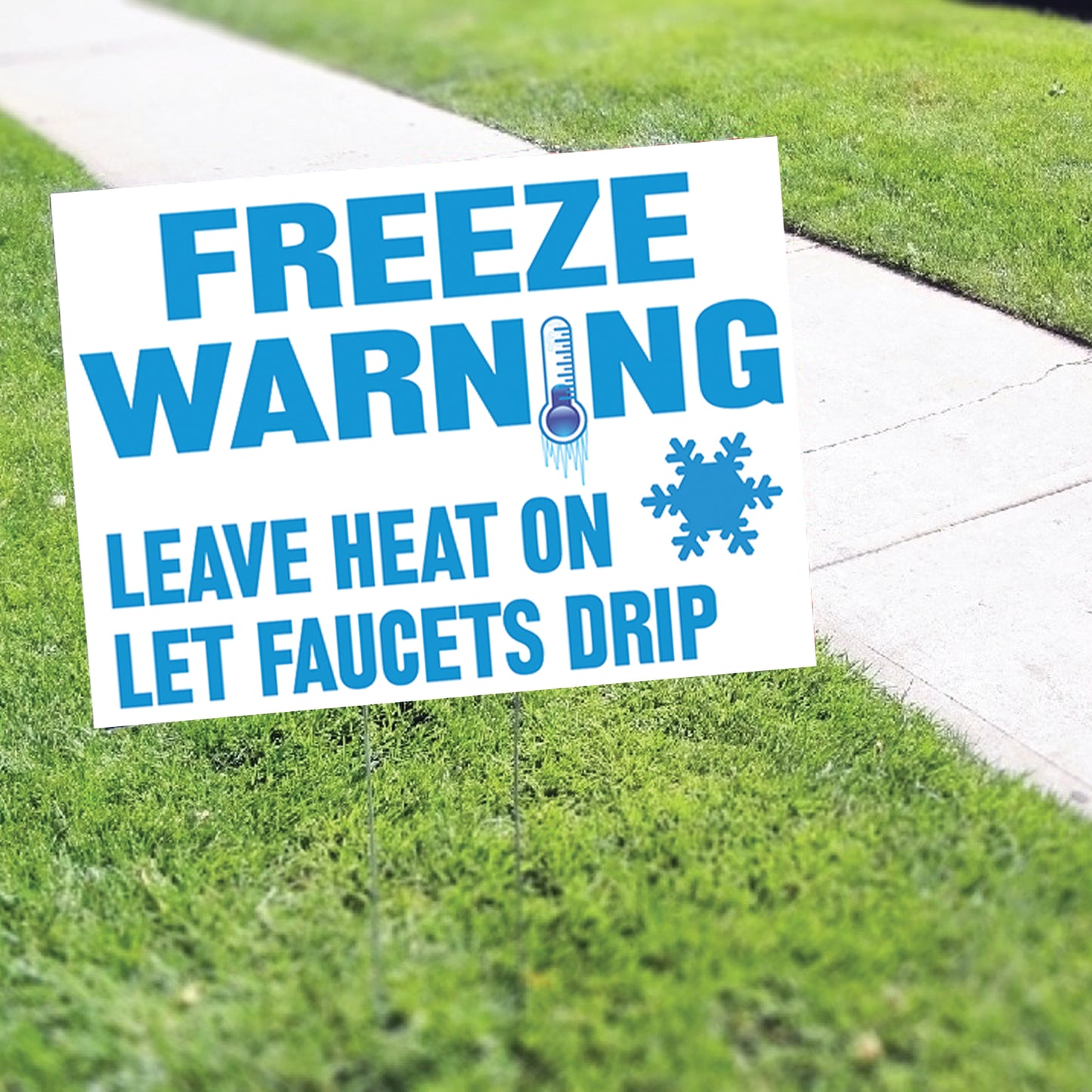 Freeze Warning Coroplast Yard Sign