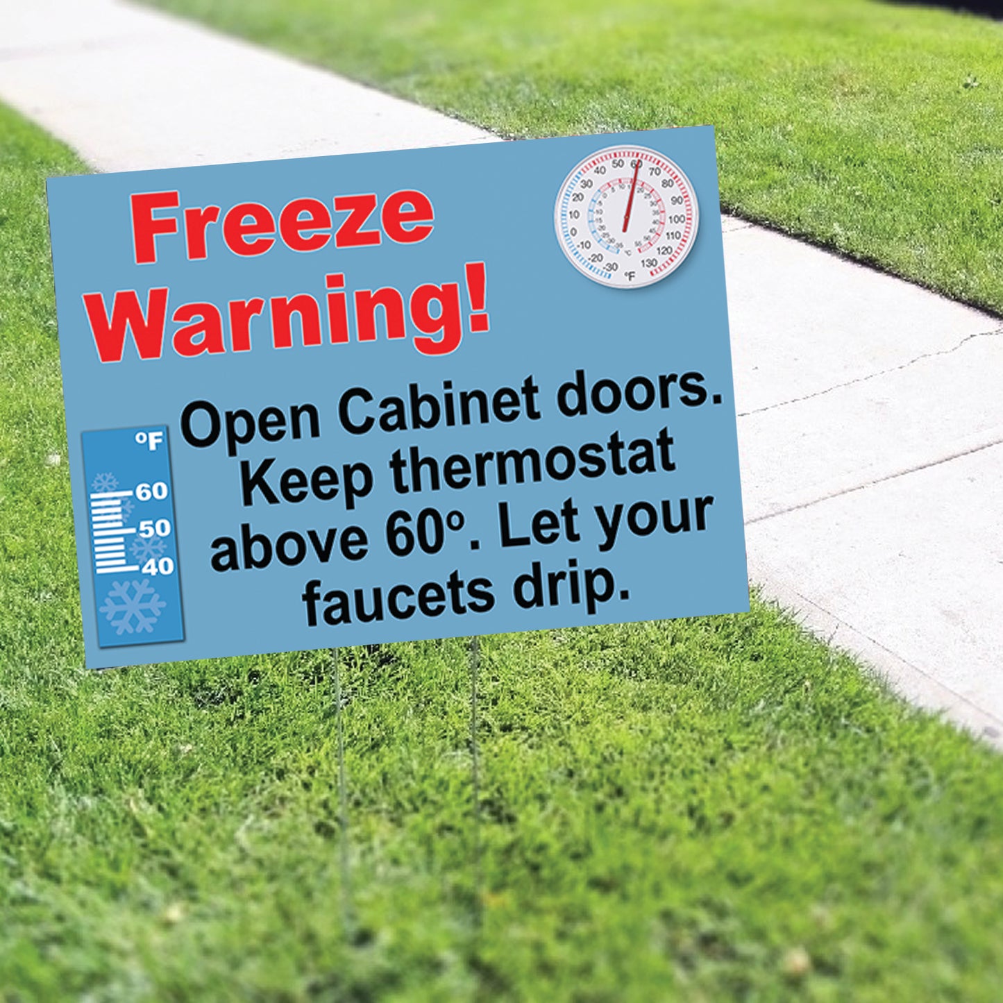 Freeze Warning Coroplast Yard Sign