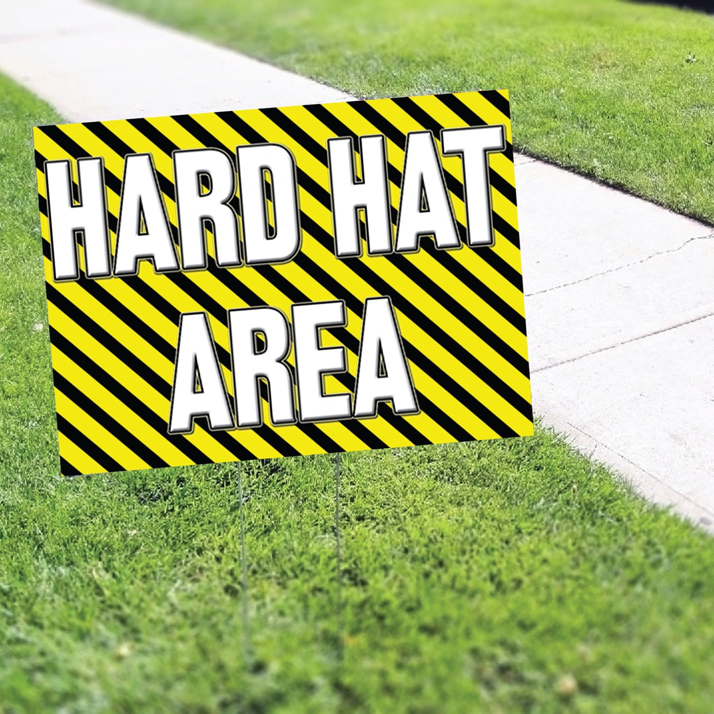 Hard Hat Area Coroplast Yard Sign