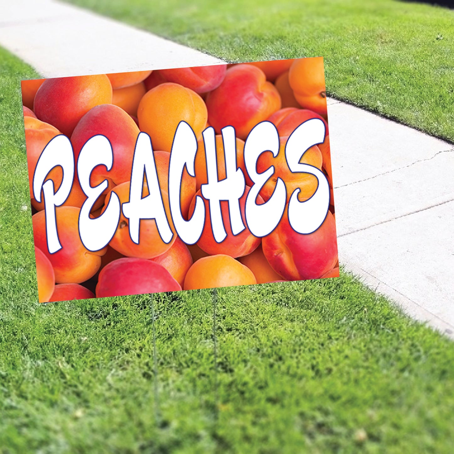Peaches Coroplast Yard Sign