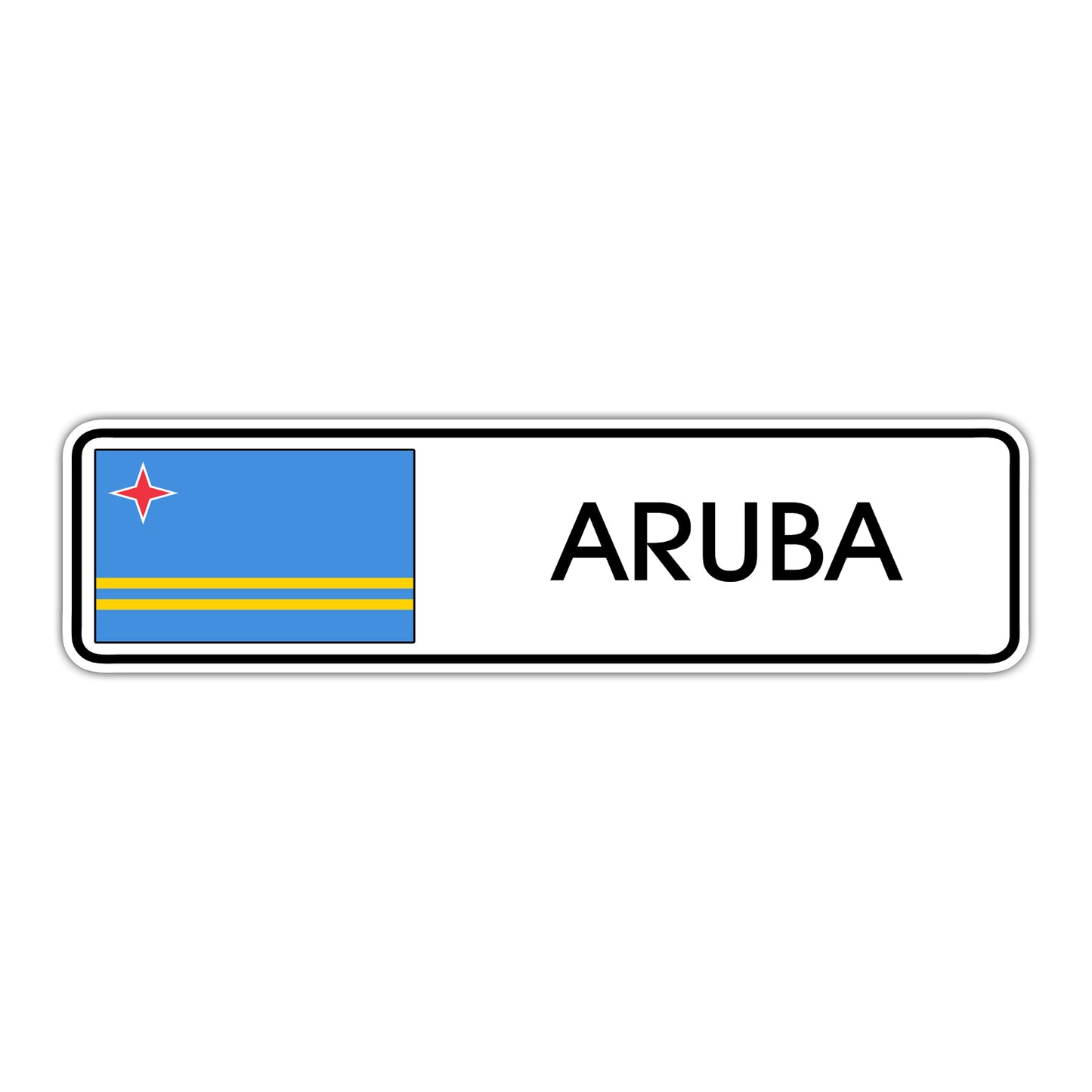 Aruba Country Flag Aluminum Metal Sign