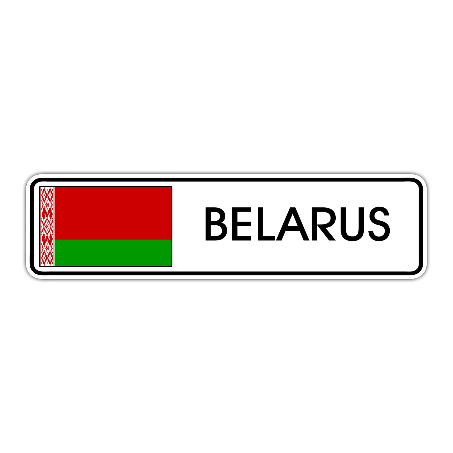 Belarus Country Flag Aluminum Metal Sign