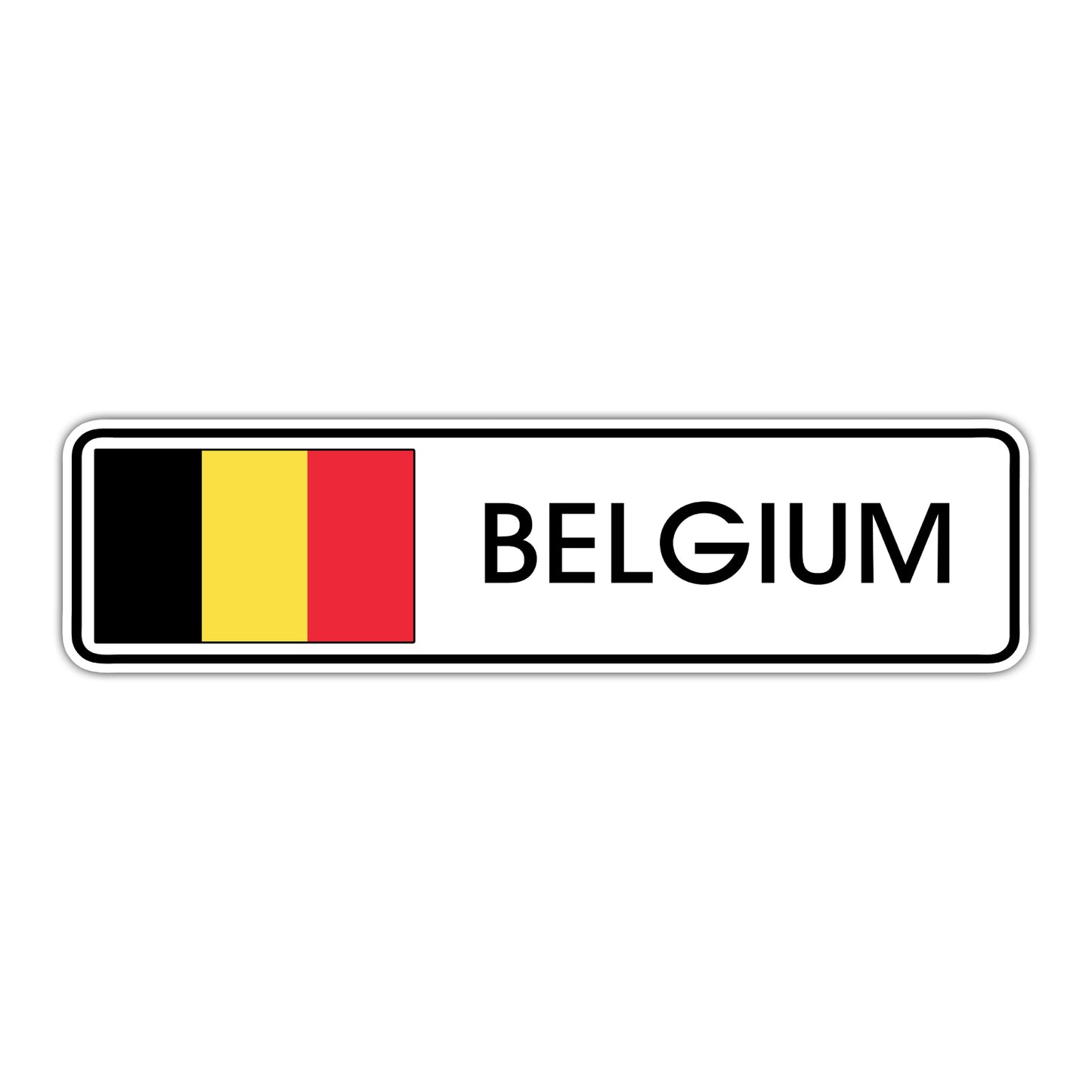 Belgium Country Flag Aluminum Metal Sign