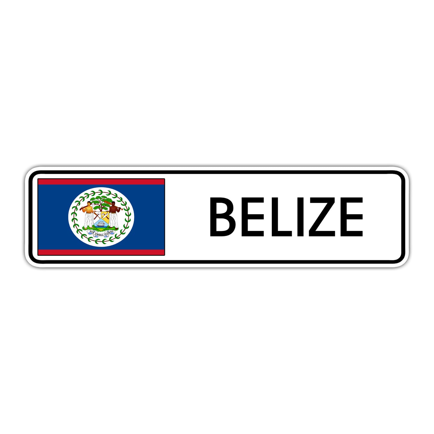Belize Country Flag Aluminum Metal Sign