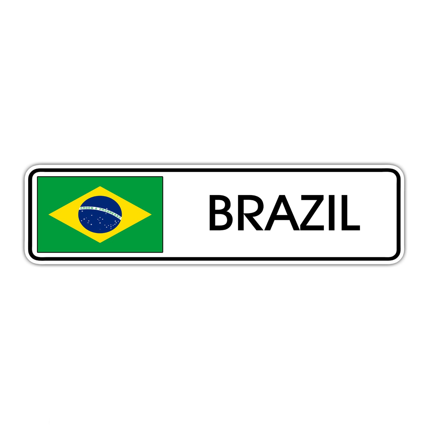 Brazil Country Flag Aluminum Metal Sign