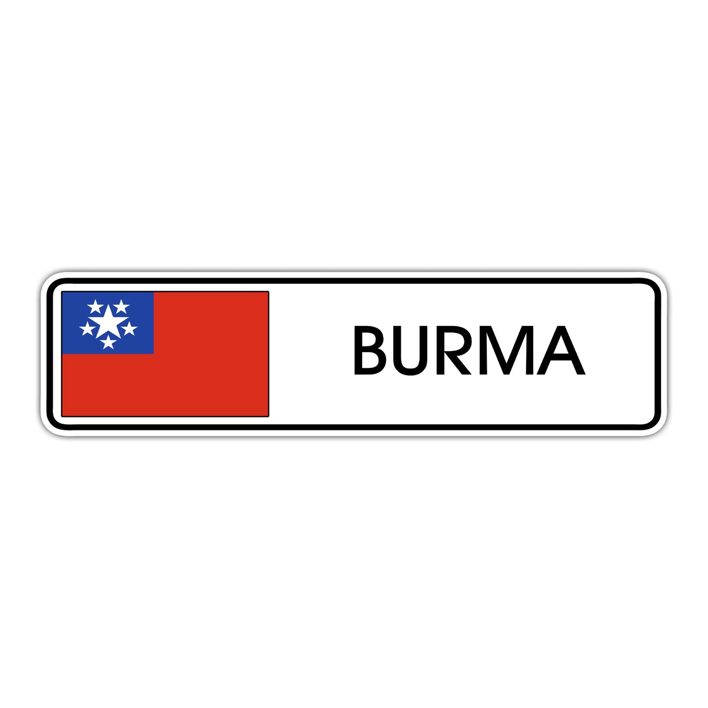 Burma Country Flag Aluminum Metal Sign