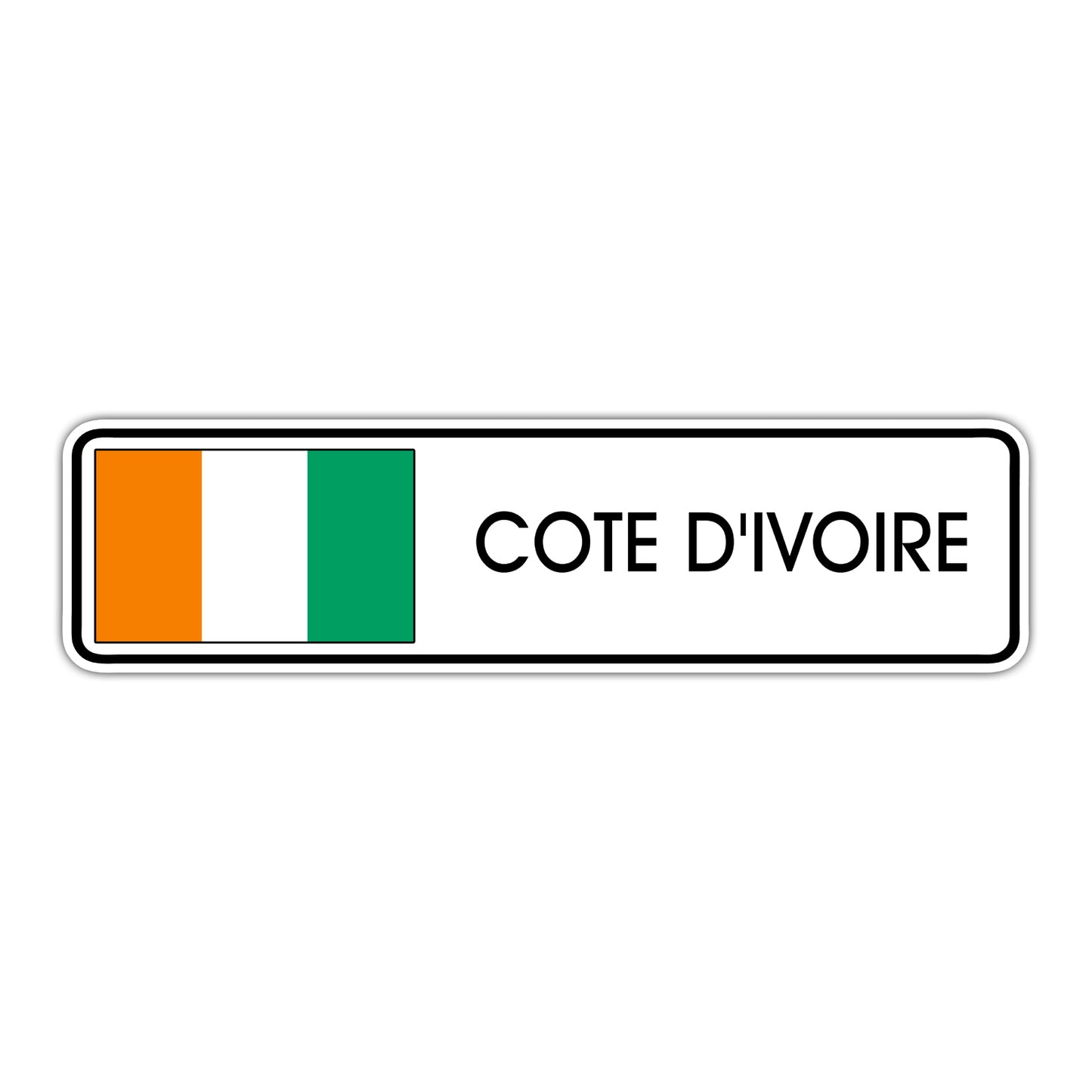 Coted D'Ivoire Country Flag Aluminum Metal Sign