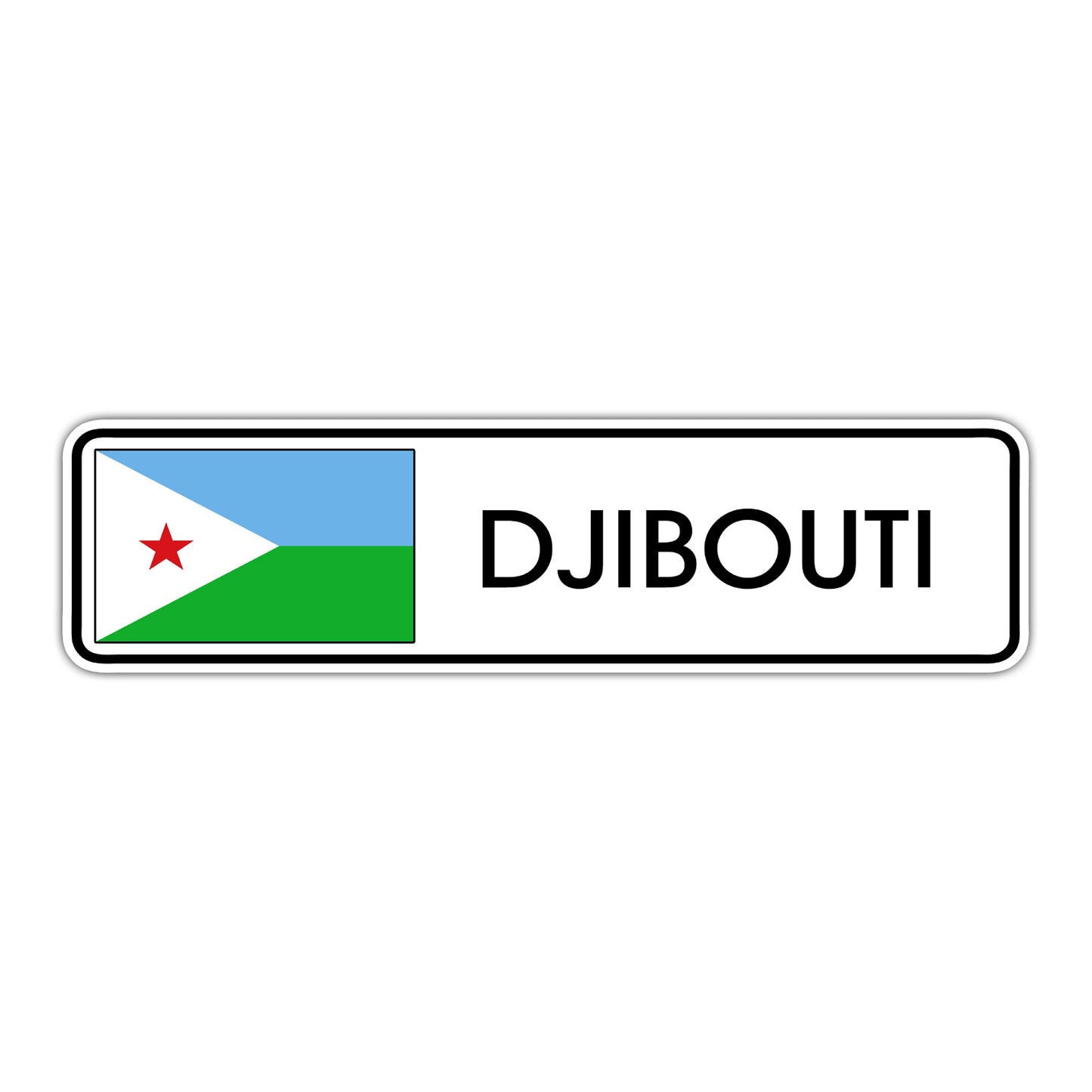 Djibouti Country Flag Aluminum Metal Sign
