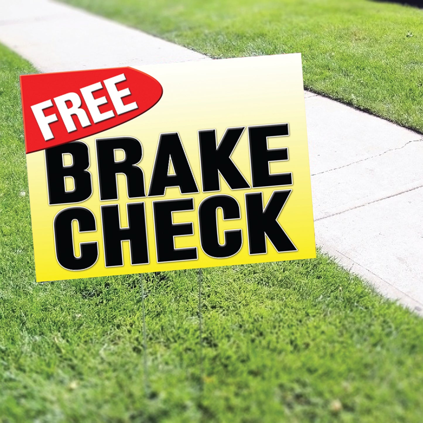 Free Brake Check Coroplast Yard Sign