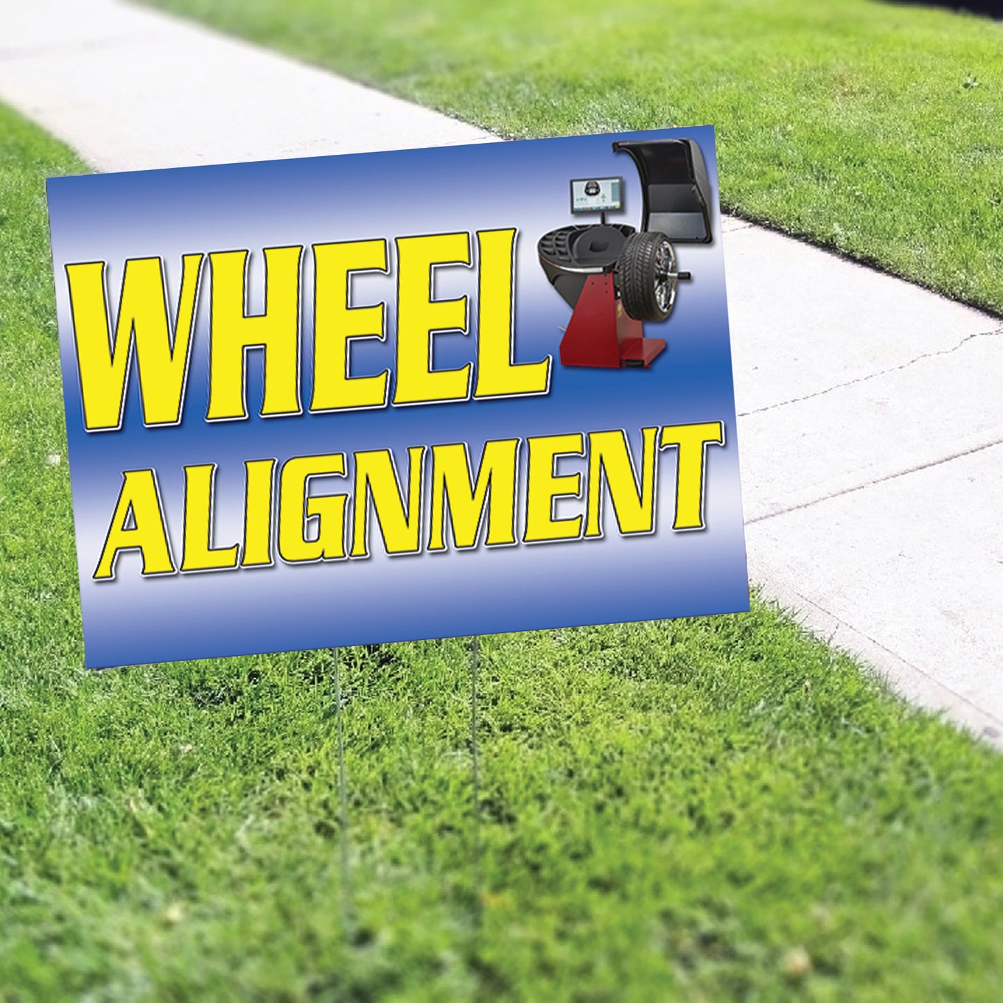 Wheel Alignment Coroplast Yard Sign