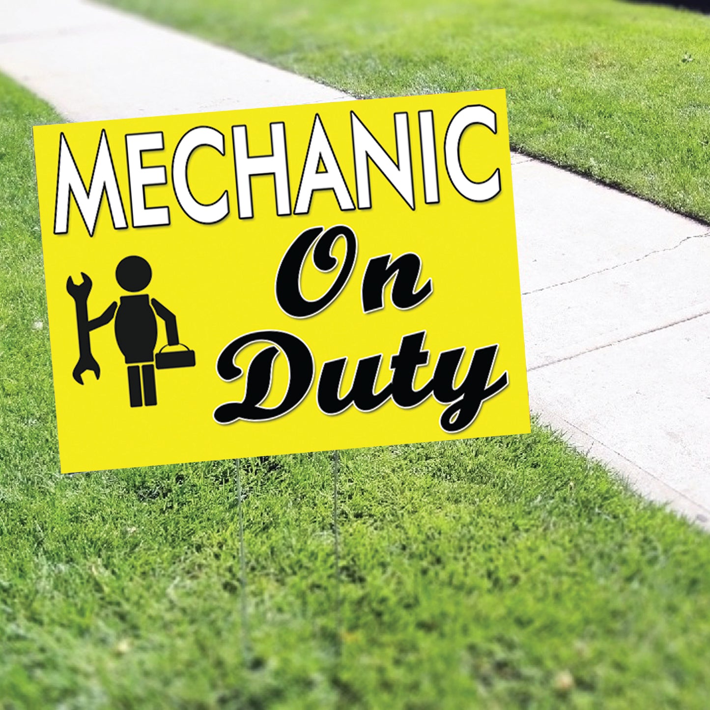 Mechanic On Duty Coroplast Yard Sign