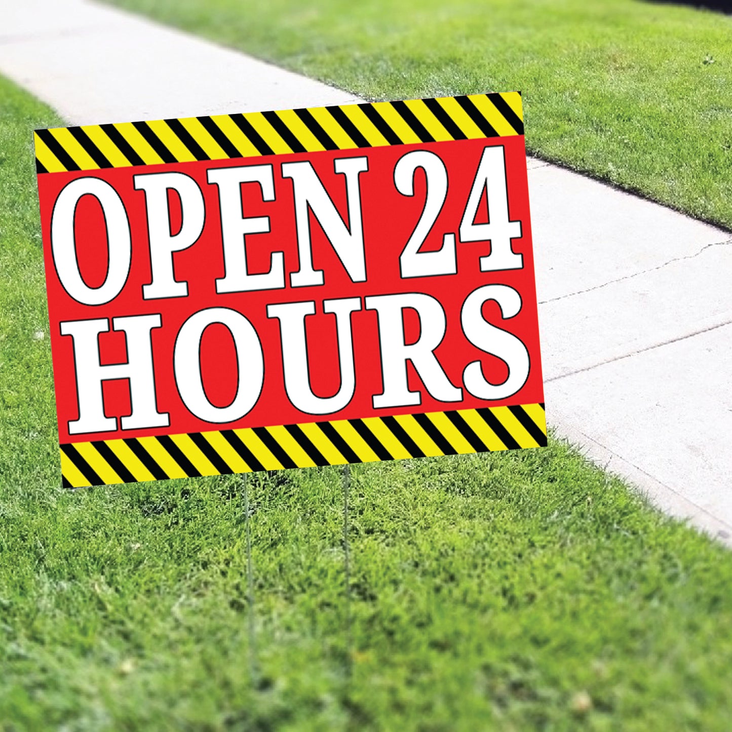 Open 24 Hours Coroplast Yard Sign