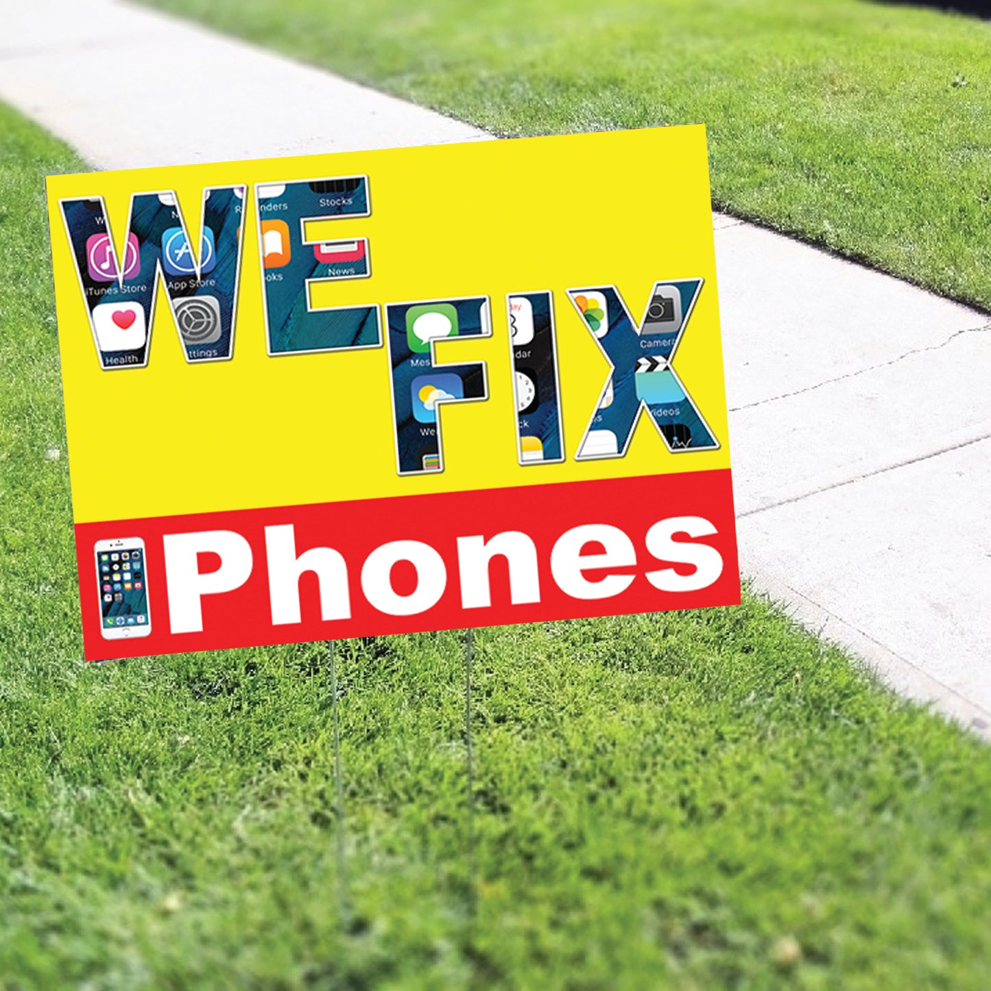 We Fix iPhones Coroplast Yard Sign