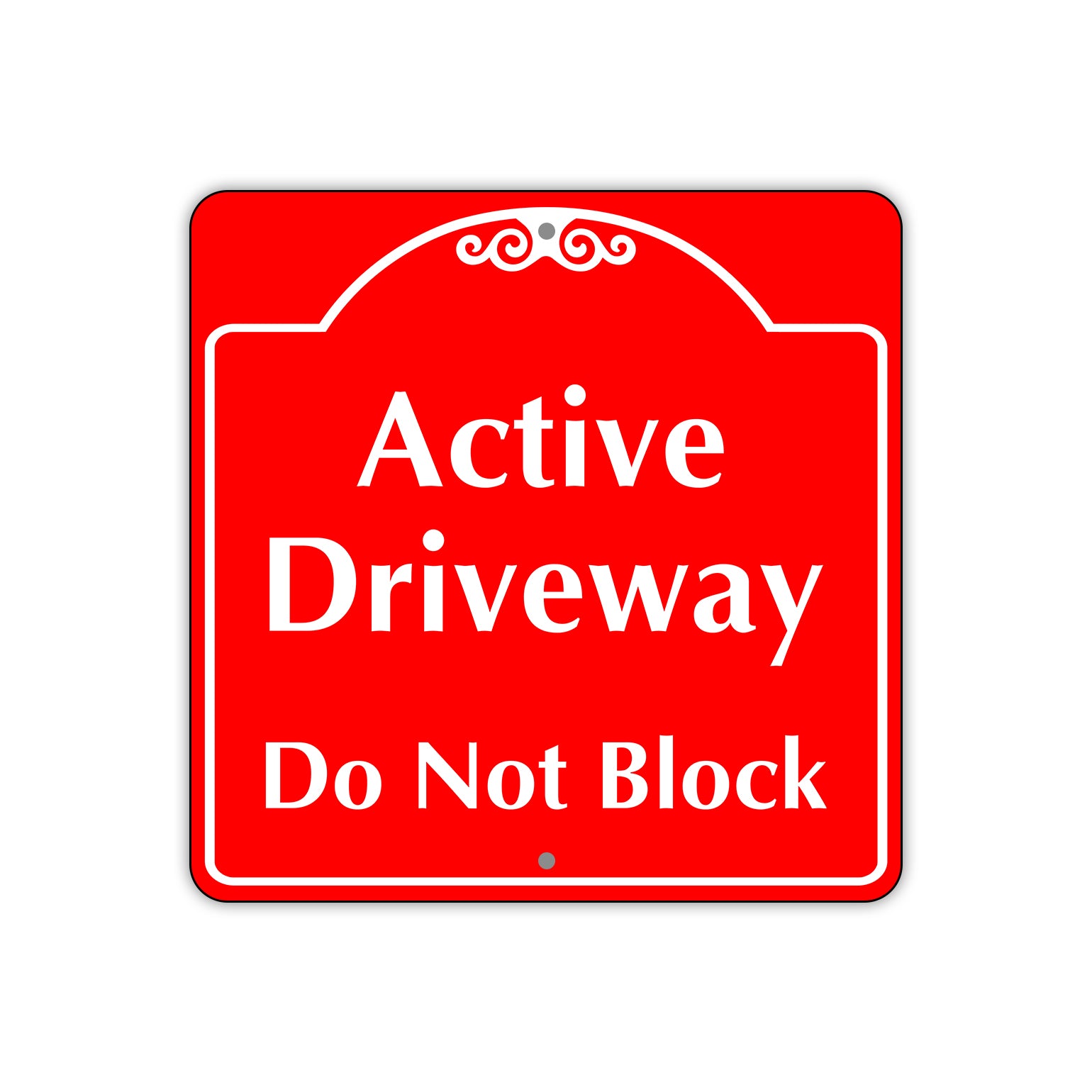 Active Driveway Do Not Block Square Sign