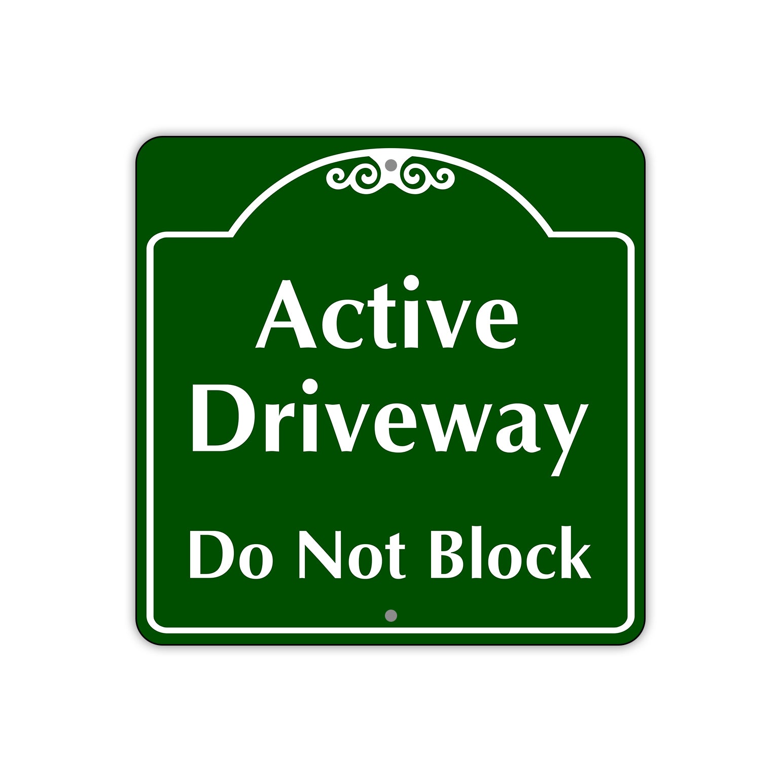 Active Driveway Do Not Block Square Sign Plate