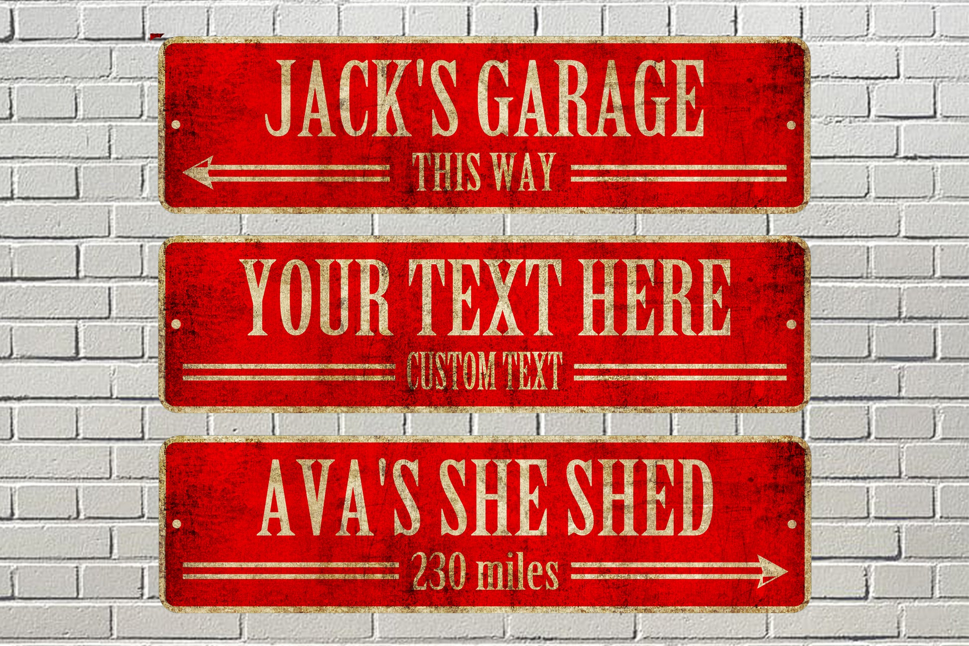 Custom Street Sign Jack's Garage This Way Sign