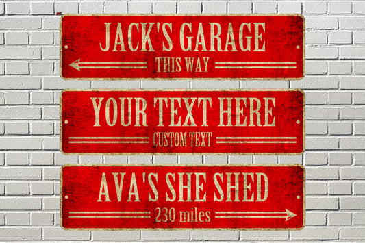 Custom Street Sign Jack's Garage This Way Sign