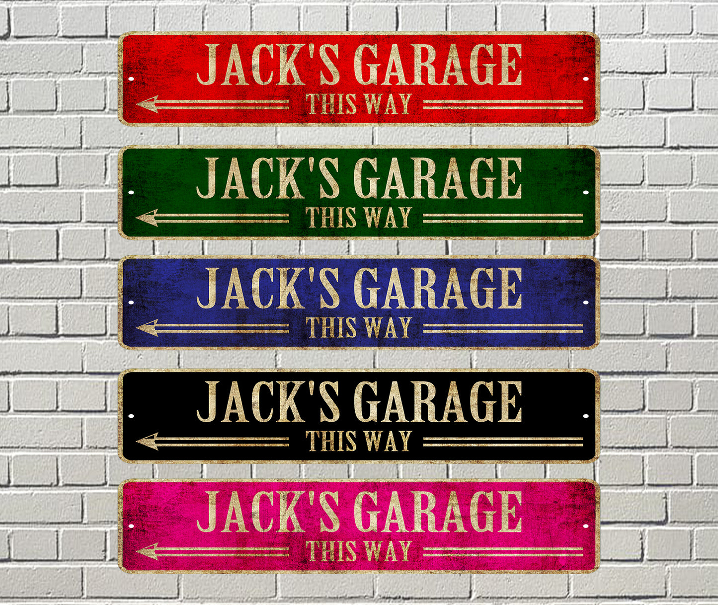 Custom Street Sign Jack's Garage This Way Signs