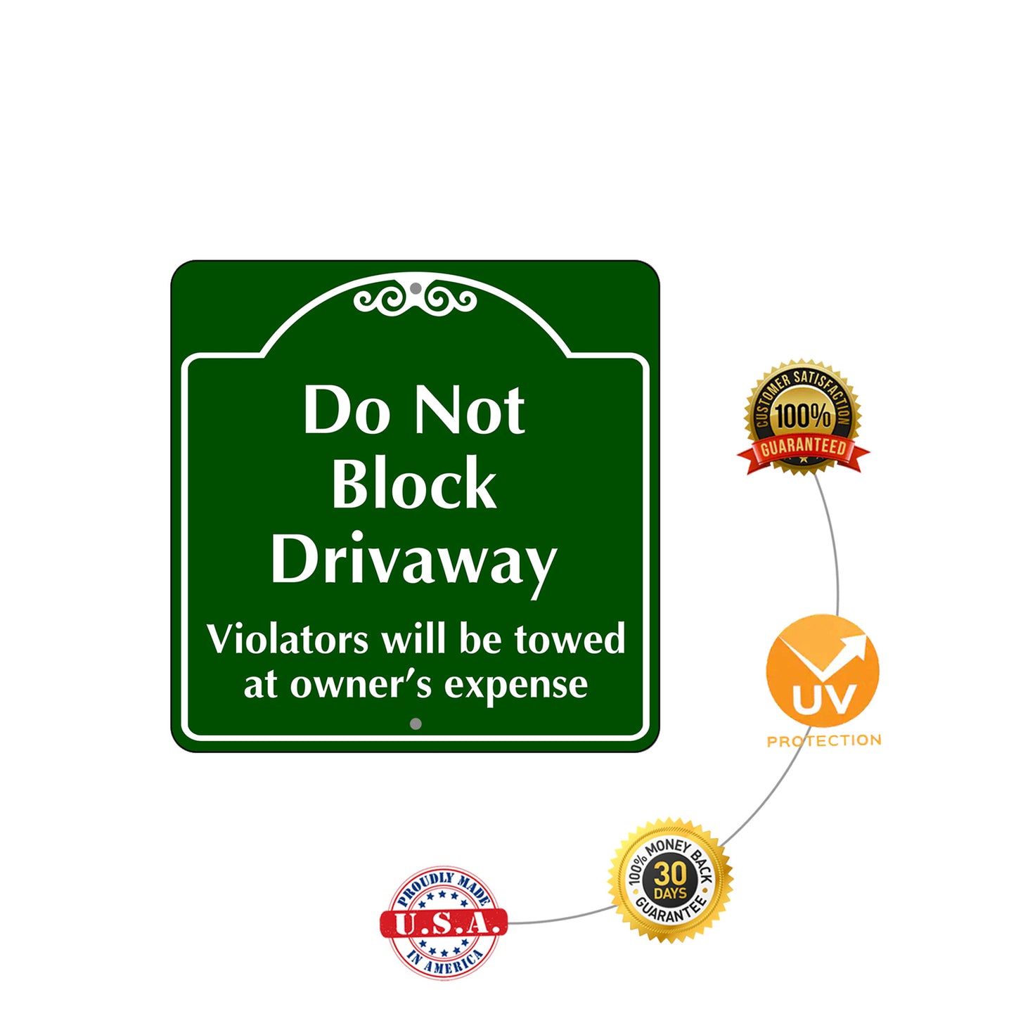 Do Not Block Driveway Metal Sign Protection
