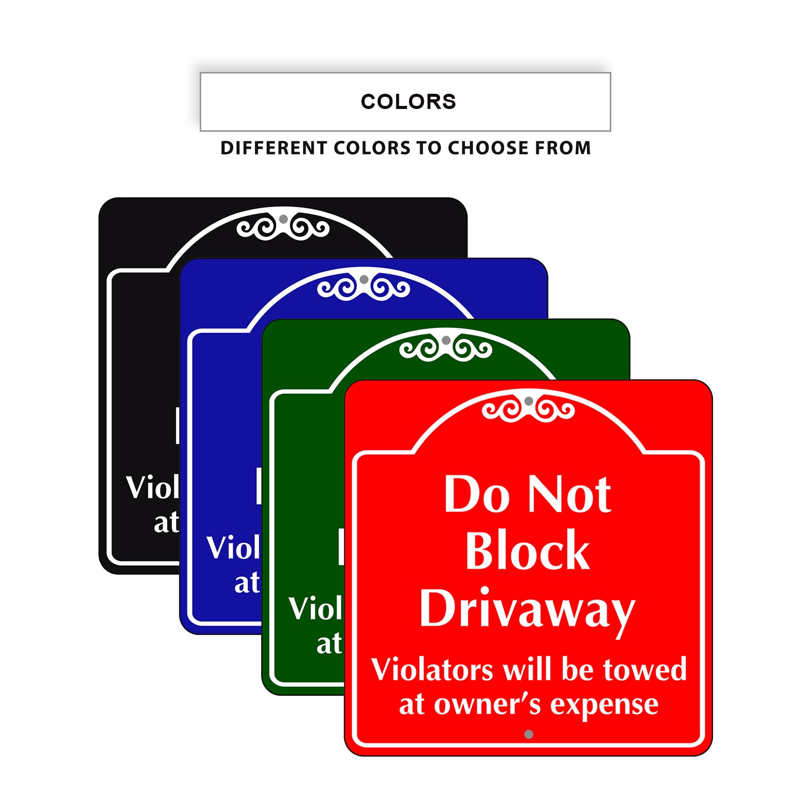 Do Not Block Driveway Square Signs