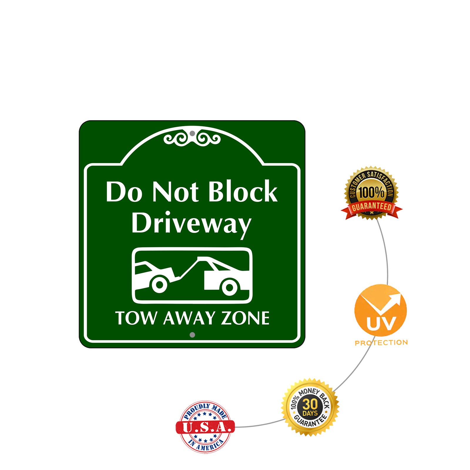 Do Not Block Driveway Tow Away Zone Metal Sign Protection