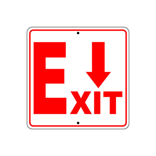 Exit Down Side Exit Directional Sign