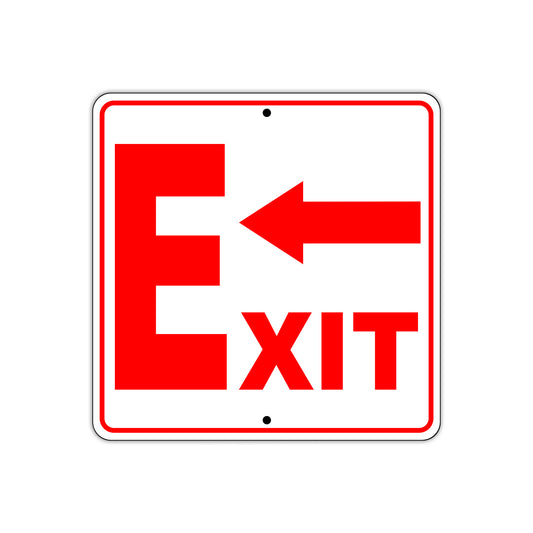 Exit Left Side Exit Directional Sign