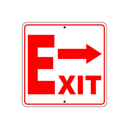 Exit Right Side Exit Directional Sign