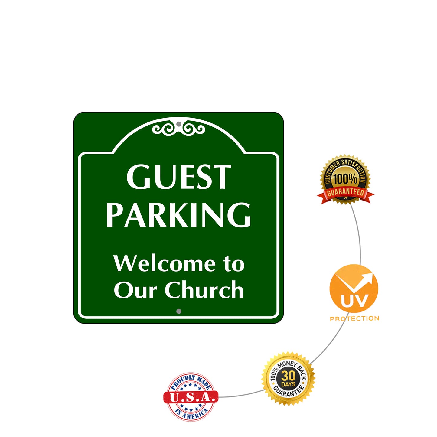 Guest Parking Church Parking Square Aluminum Metal Sign Plate