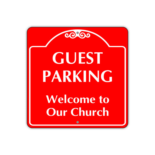 Guest Parking Church Parking Square Sign